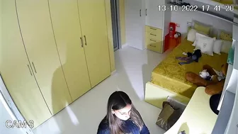 The hidden cam results in a caught sister masturbating instead of studying