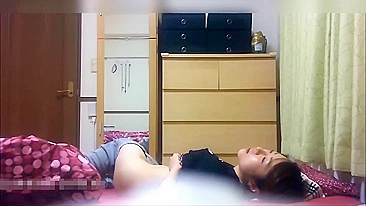 Adorable caught sister removes her panties and plays until she cums and trembles