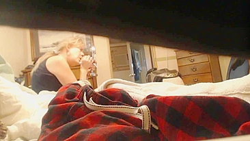 Mature blonde caught sister has no idea that she is filmed by the stepbrother