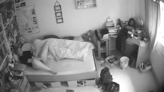 There is no color in this video as a caught sister is masturbating all day