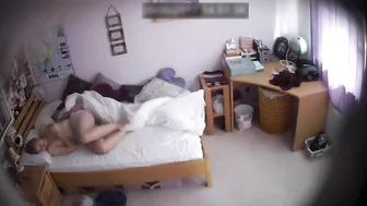 Skinny caught sister can not help but start touching her small tits and hole