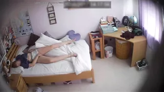 Skinny caught sister can not help but start touching her small tits and hole