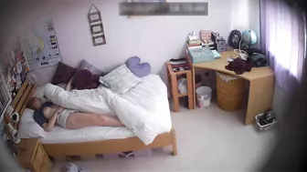 Skinny caught sister can not help but start touching her small tits and hole