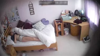 Skinny caught sister can not help but start touching her small tits and hole