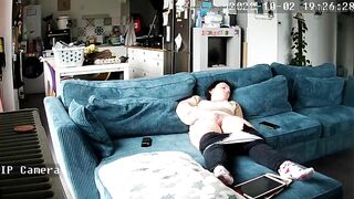 Chubby brunette being the star of this solo caught sister masturbating vid