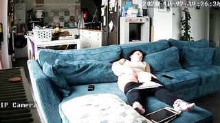 Chubby brunette being the star of this solo caught sister masturbating vid