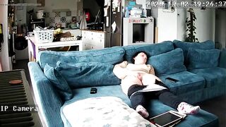 Chubby brunette being the star of this solo caught sister masturbating vid