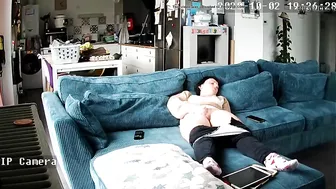 Chubby brunette being the star of this solo caught sister masturbating vid