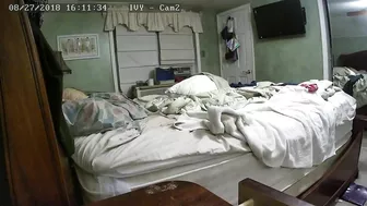 Bored brunette had no idea she ended up being a caught sister while masturbating