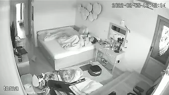 Black and white action featuring a caught sister masturbating under the covers
