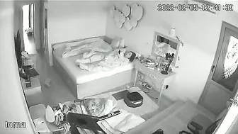 Black and white action featuring a caught sister masturbating under the covers