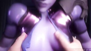 Widowmaker POV hentai riding with big purple boobies flying in your face