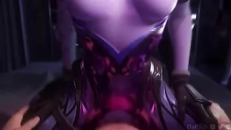 Widowmaker POV hentai riding with big purple boobies flying in your face