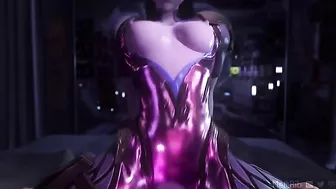 Widowmaker POV hentai riding with big purple boobies flying in your face