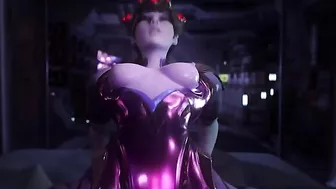 Widowmaker POV hentai riding with big purple boobies flying in your face
