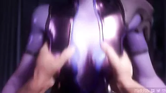 Widowmaker POV hentai riding with big purple boobies flying in your face