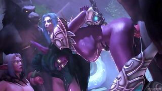 Tyrande Whisperwind hentai action with gangbanging and other filthy stuff