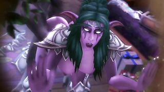 Tyrande Whisperwind hentai action with gangbanging and other filthy stuff