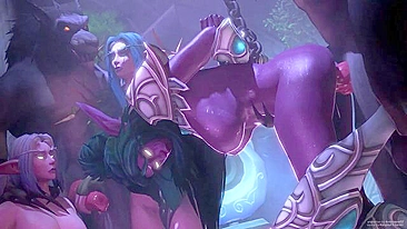 Tyrande Whisperwind hentai action with gangbanging and other filthy stuff