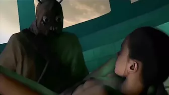 This horny girl with huge breasts is going to ride your cock in a wicked way