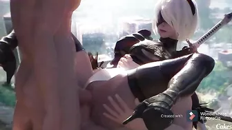 Nier Automata hentai with 2B having a huge ass that looks so fucking yummy