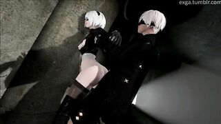 2B hentai compilation with a great deal of dick riding and filthy orgasms