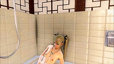 Marie Rose shows her small tits and wet pussy as she masturbates with no shame