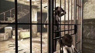 Fallout 4 girl is going to deepthroat that penis while she is still behind bars