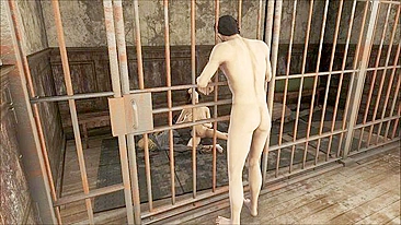 Fallout 4 girl is going to deepthroat that penis while she is still behind bars