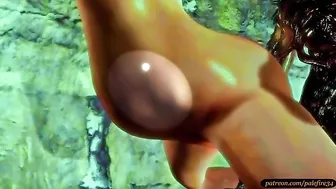 Primal action with a demon fuckign a busty brunette girl until she cums happily