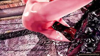 Primal action with a demon fuckign a busty brunette girl until she cums happily