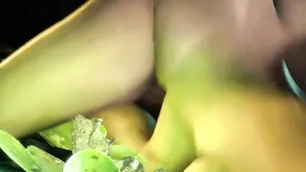 Dead or Alive girl with natural boobs gets fucked sideways until she cums too