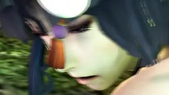 Dead or Alive girl with natural boobs gets fucked sideways until she cums too