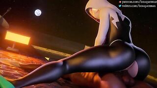 3D Spider Gwen fucking with cowgirl action and the hottest fucking orgasms