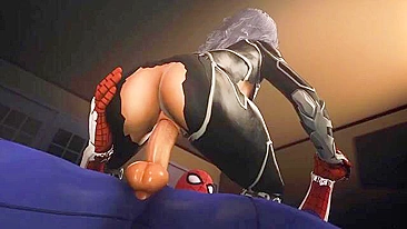 3D Spider Gwen fucking with cowgirl action and the hottest fucking orgasms