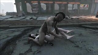 Limitless pleasure for Tifa from FFF in Fallout 4 with degarding fucking