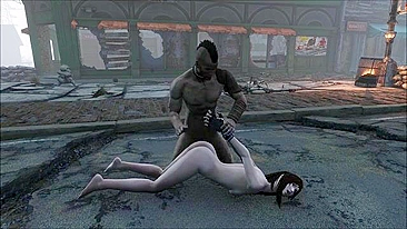 Limitless pleasure for Tifa from FFF in Fallout 4 with degarding fucking