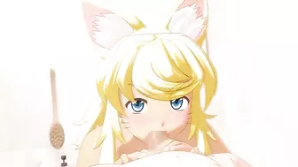 Big breasted neko girl allows him to do some damage to her soaked little slit