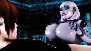 Robot fuck movie with lots of facesitting and titty fucking to the limit