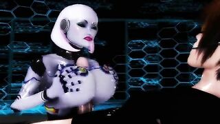 Robot fuck movie with lots of facesitting and titty fucking to the limit