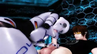 Robot fuck movie with lots of facesitting and titty fucking to the limit