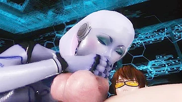 Robot fuck movie with lots of facesitting and titty fucking to the limit