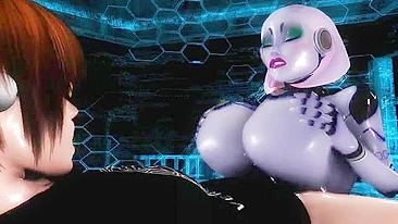 Robot fuck movie with lots of facesitting and titty fucking to the limit