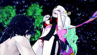 Demon Slayer girl is going to get fucked from behind in a taboo hentai video