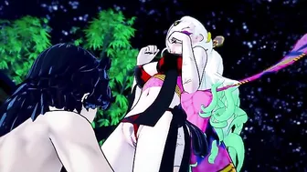 Demon Slayer girl is going to get fucked from behind in a taboo hentai video