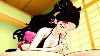 Demon Slayer girl is going to get fucked from behind in a taboo hentai video