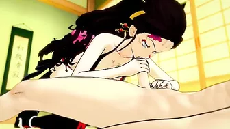 Demon Slayer girl is going to get fucked from behind in a taboo hentai video