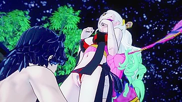 Demon Slayer girl is going to get fucked from behind in a taboo hentai video