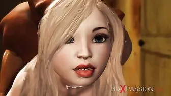 Blonde masturbates to BBC before getting fucked with her sexy legs high up