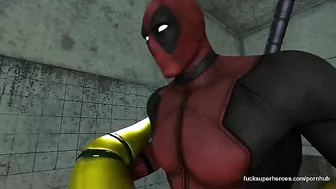 Rogue and Deadpool fucking session with lots of footjobs and hard fucking